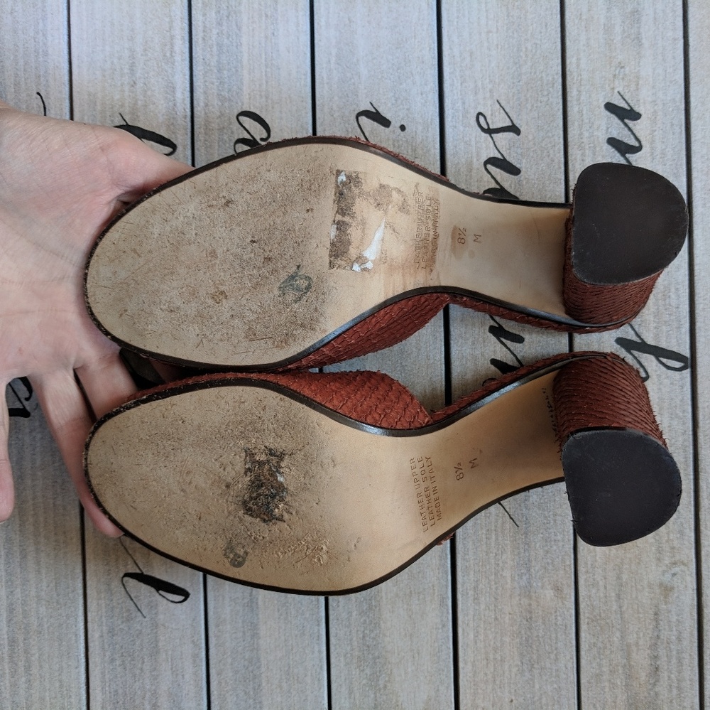 Genuine Snakeskin Python Leather Open Toe Mules - image 4